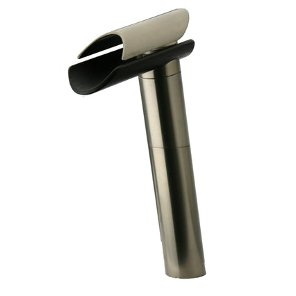 LaToscana Morgana Tall Single Handle Lavatory Vessel Filler with Wenge Spout in Brushed Nickel (73PW205LZLL) - Model Bath