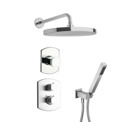 LaToscana Novello Thermostatic Shower with 3/4" Ceramic Disc Volume Control, 3-Way Diverter and Hand-Shower - Model Bath