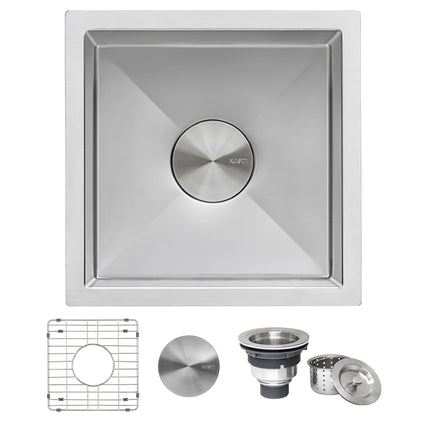 Ruvati 13" x 15" Undermount Bar Prep Tight Radius 16 Gauge Kitchen Sink Stainless Steel Single Bowl - RVH7013 - Model Bath