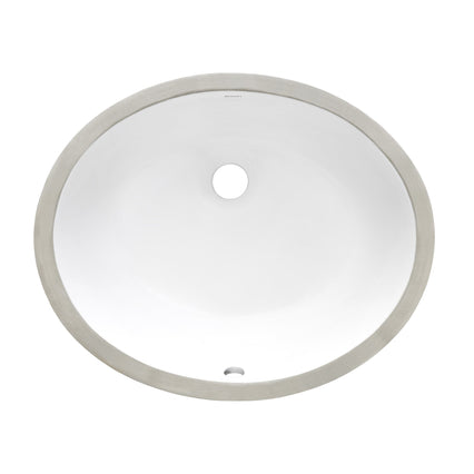 Ruvati 15" x 12" Undermount Bathroom Vanity Sink White Oval Porcelain Ceramic with Overflow - RVB0616 - Model Bath