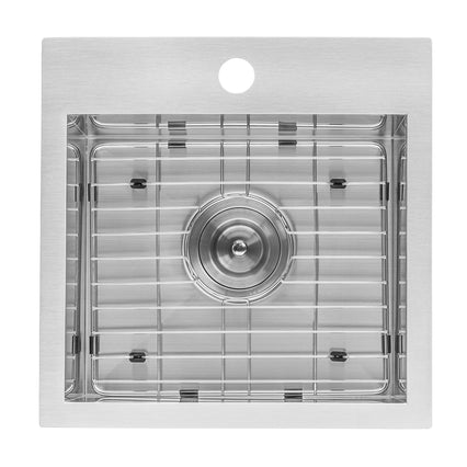 Ruvati 15" x 15" Drop-in Topmount Bar Prep Sink 16 Gauge Stainless Steel Single Bowl - RVH8115 - Model Bath