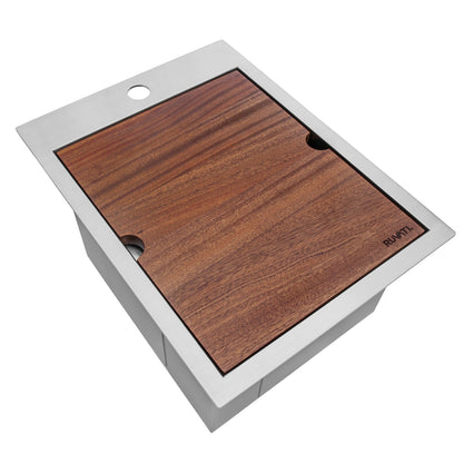 Ruvati 15" x 20" Workstation Drop-In Topmount Bar Prep RV Sink 16 Gauge Stainless Steel - RVH8210 - Model Bath