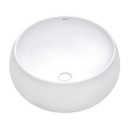 Ruvati 16" Bathroom Vessel Sink Round White Above Counter Circular Porcelain Ceramic - RVB0316 - Model Bath
