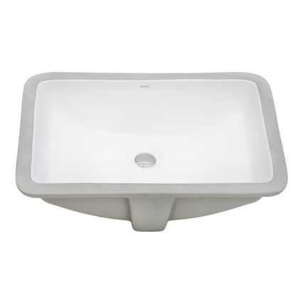 Ruvati 21" x 14" Undermount Bathroom Vanity Sink White Rectangular Porcelain Ceramic with Overflow - RVB0721 - Model Bath