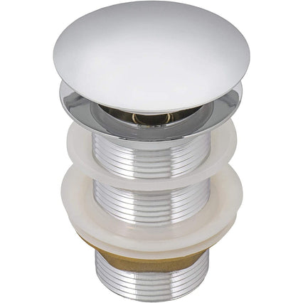Ruvati Umbrella Style Push Pop-up Drain for Bathroom Sinks without Overflow - Chrome Finish - RVA5102CH - Model Bath