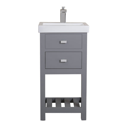 Water Creation 18" MDF Single Bowl Ceramics Top Vanity with U Shape Drawer From The VERA Collection VERA18 - Model Bath