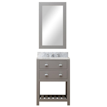 Water Creation 24" Cashmere Grey Single Sink Bathroom Vanity with Matching Framed Mirror and Faucet From The Madalyn Collection MADALYN24GBF - Model Bath