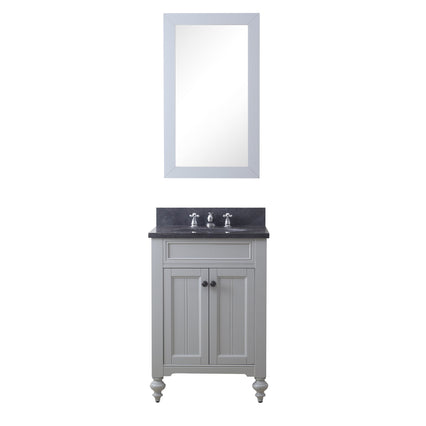 Water Creation 24" Earl Grey Single Sink Bathroom Vanity with Matching Framed Mirror From The Potenza Collection POTENZA24EGB - Model Bath