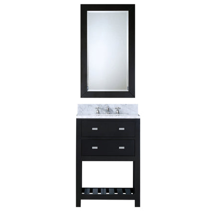 Water Creation 24" Espresso Single Sink Bathroom Vanity with Matching Framed Mirror and Faucet From The Madalyn Collection MADALYN24EBF - Model Bath