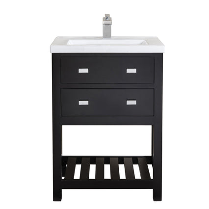 Water Creation 24" MDF Single Bowl Ceramics Top Vanity with U Shape Drawer From The VIOLA Collection VIOLA24E - Model Bath
