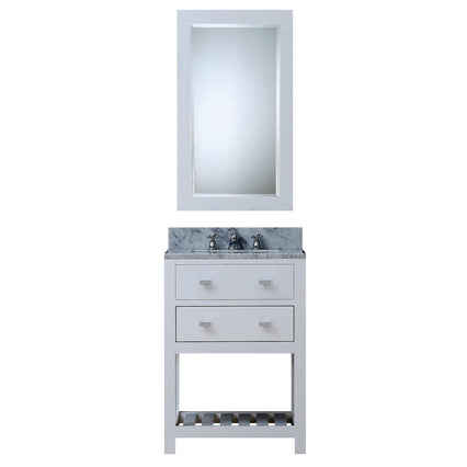 Water Creation 24" Pure White Single Sink Bathroom Vanity with Matching Framed Mirror and Faucet From The Madalyn Collection MADALYN24WBF - Model Bath