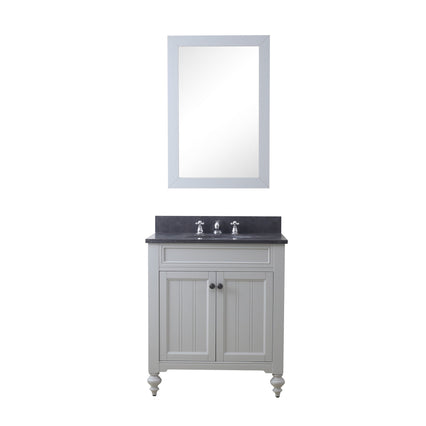 Water Creation 30" Earl Grey Single Sink Bathroom Vanity with Matching Framed Mirror and Faucet From The Potenza Collection POTENZA30EGBF - Model Bath