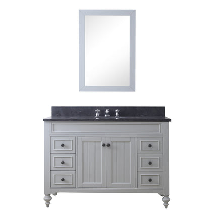 Water Creation 48" Earl Grey Single Sink Bathroom Vanity with Matching Framed Mirror and Faucet From The Potenza Collection POTENZA48EGBF - Model Bath