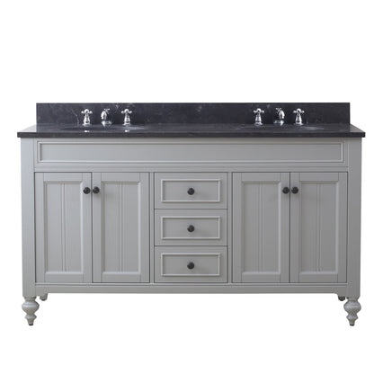 Water Creation 60" Earl Grey Double Sink Bathroom Vanity with Faucets From The Potenza Collection POTENZA60EGF - Model Bath