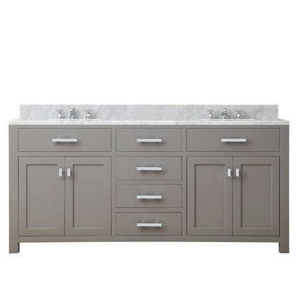 Water Creation 72" Cashmere Grey Double Sink Bathroom Vanity with Faucet From The Madison Collection MADISON72GF - Model Bath