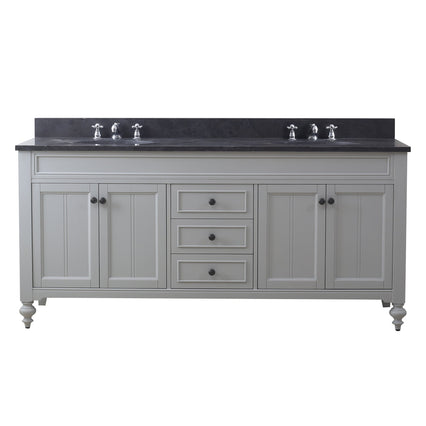Water Creation 72" Earl Grey Double Sink Bathroom Vanity with Faucets From The Potenza Collection POTENZA72EGF - Model Bath