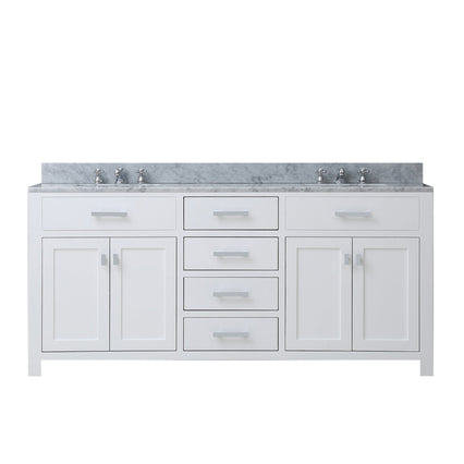 Water Creation 72" Pure White Double Sink Bathroom Vanity with Faucet From The Madison Collection MADISON72WF - Model Bath