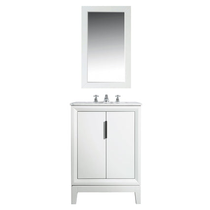 Water Creation Elizabeth 24" Single Sink Carrara White Marble Vanity in Pure White with Matching Mirror(s) VEL024CWPW01 - Model Bath
