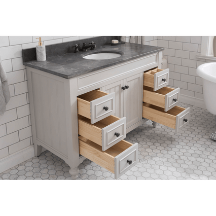 Water Creation Potenza 48" Bathroom Vanity in Earl Grey with Blue Limestone Top with Faucet POTENZA48EGF1 - Model Bath