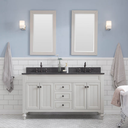 Water Creation Potenza 60" Bathroom Vanity in Earl Grey with Blue Limestone Top with Faucet POTENZA60EGF2 - Model Bath