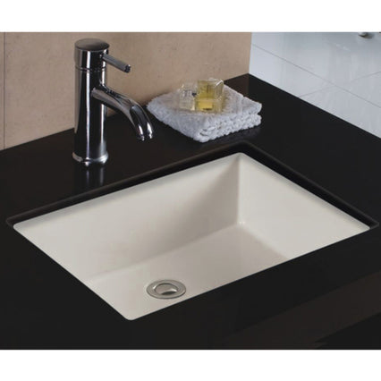 Wells Sinkware 20" x 16" Rectangular Undermount Single Bowl Bathroom Sink in Bisque RTU2016-6B - Model Bath