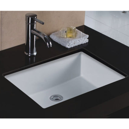 Wells Sinkware 20" x 16" Rectangular Undermount Single Bowl Bathroom Sink in White RTU2016-6W - Model Bath