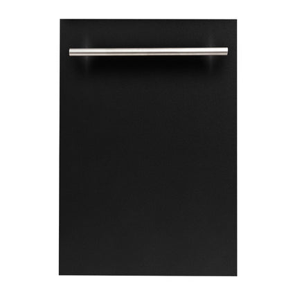 ZLINE 18" Top Control Dishwasher in Black Matte with Stainless Steel Tub and Modern Style Handle DW-BLM-H-18 - Model Bath