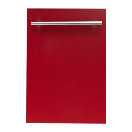 ZLINE 18" Top Control Dishwasher in Red Gloss with Stainless Steel Tub and Modern Style Handle DW-RG-H-18 - Model Bath