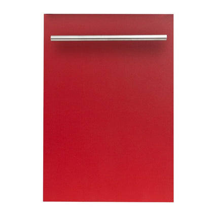 ZLINE 18" Top Control Dishwasher in Red Matte with Stainless Steel Tub and Modern Style Handle DW-RM-H-18 - Model Bath