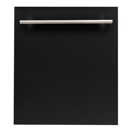 ZLINE 24" Top Control Dishwasher in Black Matte with Stainless Steel Tub and Modern Style Handle DW-BLM-H-24 - Model Bath