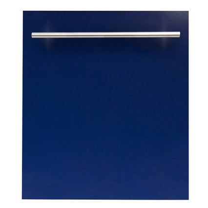 ZLINE 24" Top Control Dishwasher in Blue Gloss with Stainless Steel Tub and Modern Style Handle DW-BG-H-24 - Model Bath
