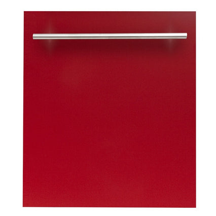 ZLINE 24" Top Control Dishwasher in Red Gloss with Stainless Steel Tub and Modern Style Handle DW-RG-H-24 - Model Bath