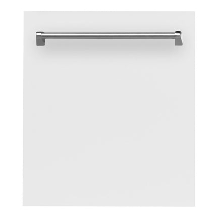 ZLINE 24" Top Control Dishwasher in White Matte with Stainless Steel Tub and Traditional Style Handle DW-WM-24 - Model Bath