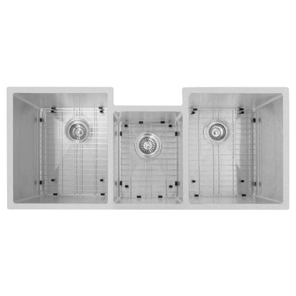 ZLINE Breckenridge 45" Undermount Triple Bowl Sink in DuraSnow® Stainless Steel with Accessories (SLT-45S) - Model Bath