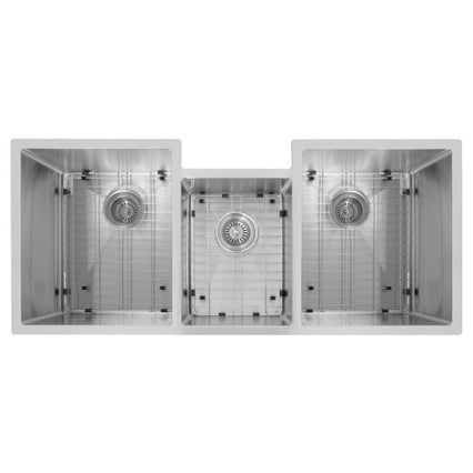 ZLINE Breckenridge 45" Undermount Triple Bowl Sink in Stainless Steel with Accessories (SLT-45) - Model Bath
