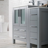 Sydney 36 Inch (Vanity Only) Metal Grey with side cabinet