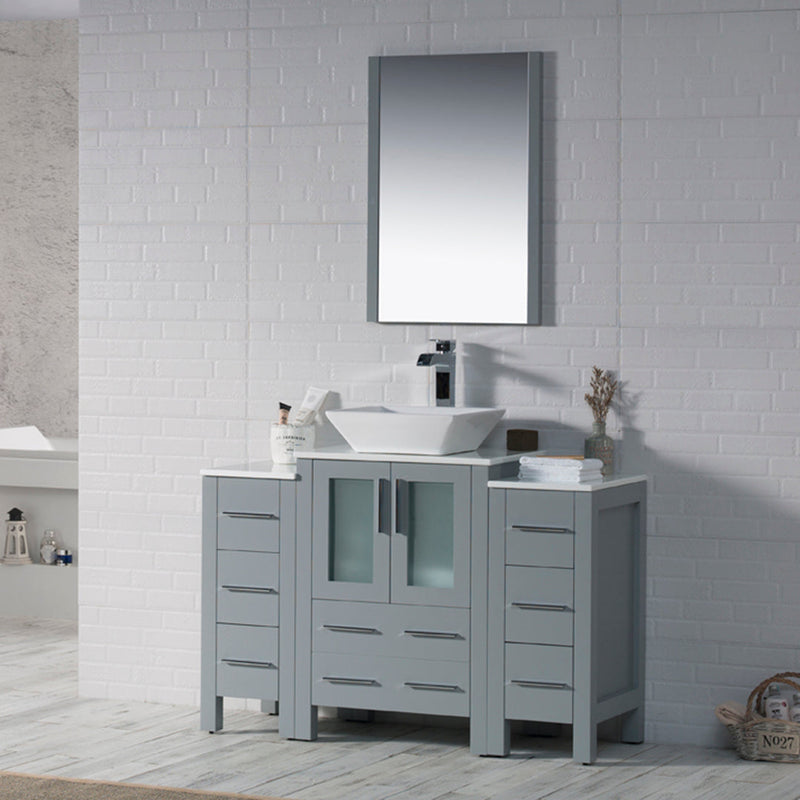 Sydney 48 Inch (Vanity Only) Metal Grey with side cabinet