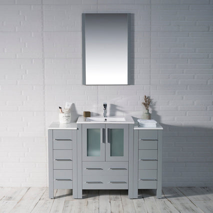 Sydney 48 Inch (Vanity Only) Metal Grey with side cabinet