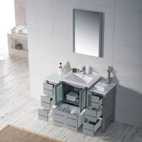 Sydney 48 Inch (Vanity Only) Metal Grey with side cabinet