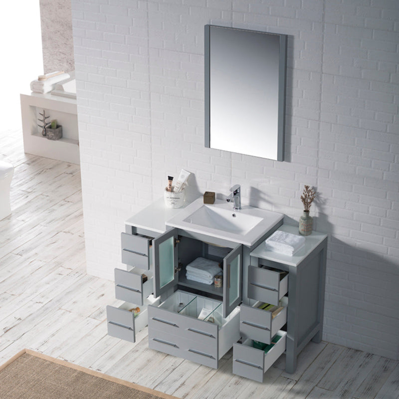 Sydney 48 Inch (Vanity Only) Metal Grey with side cabinet