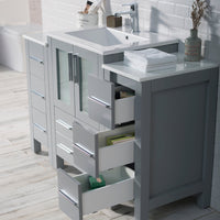 Sydney 48 Inch (Vanity Only) Metal Grey with side cabinet