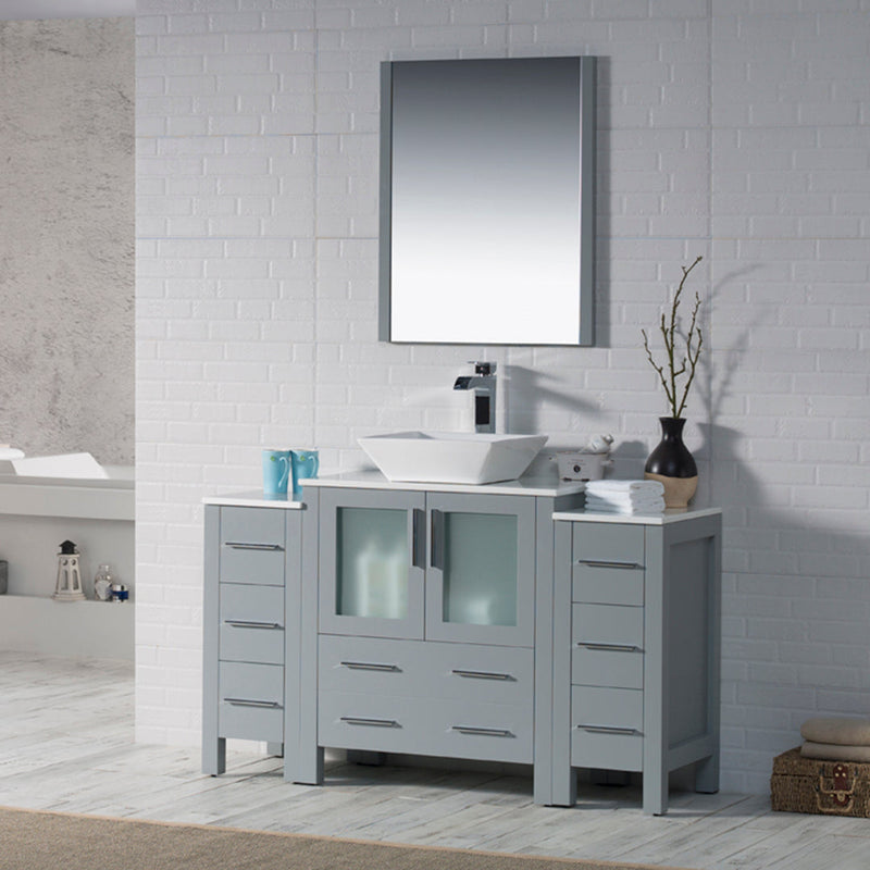 Sydney 54 Inch (Vanity Only) Metal Grey with side cabinet