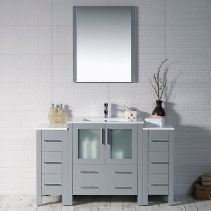 Sydney 54 Inch (Vanity Only) Metal Grey with side cabinet