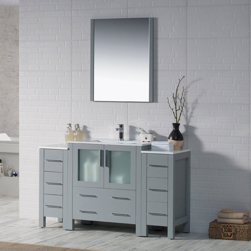 Sydney 54 Inch (Vanity Only) Metal Grey with side cabinet