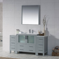 Sydney 60 Inch Single (Vanity Only) Metal Grey with two side cabinet