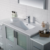 Sydney 60 Inch Single (Vanity Only) Metal Grey with two side cabinet