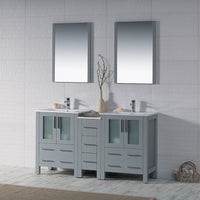 Sydney 60 Inch (Vanity Only) Metal Grey with side cabinet