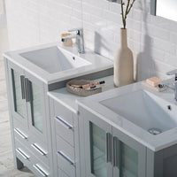 Sydney 60 Inch (Vanity Only) Metal Grey with side cabinet