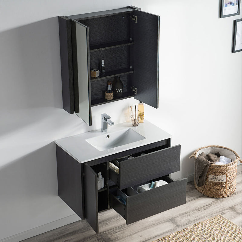 Valencia 36 Inch Vanity (Vanity Only) Silver Grey