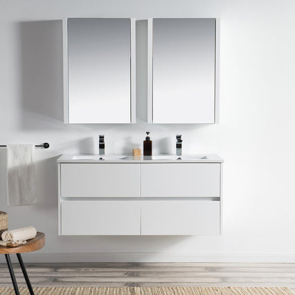 Valencia 48 Inch Double Vanity (Vanity Only) Glossy White